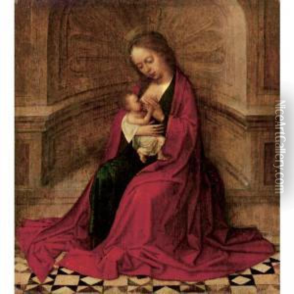 The Virgin And Child In An Interior Oil Painting - Adriaen Isenbrandt (Ysenbrandt)