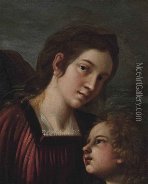 A Lady And A Child Oil Painting - Cavaliere Giovanni Baglione