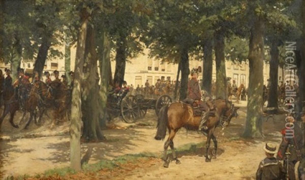 Cavalry Procession Oil Painting - Jan Hoynck Van Papendrecht