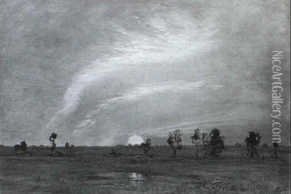Sonnenuntergang In Koernersfelde Oil Painting - Ernest Karl Eugen Koerner