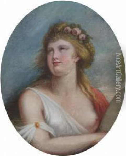Portrait Of A Lady Emma Hamilton As Cassandra Oil Painting - George Romney