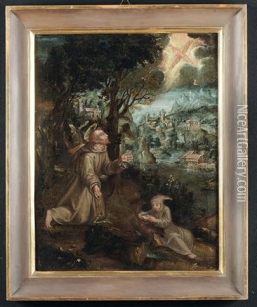 San Francesco Riceve Le Stigmate Oil Painting - Henri Met de Bles