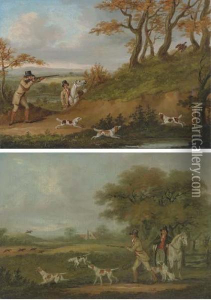Pheasant Shooting; And Partridge Shooting Oil Painting - J. Francis Sartorius