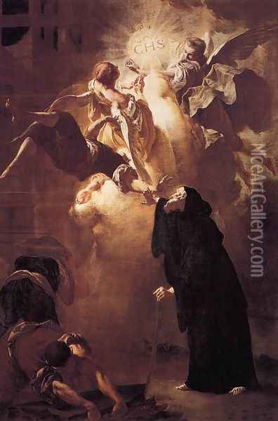 Miracle of San Francesco da Paola c. 1750 Oil Painting - Francesco Cappella