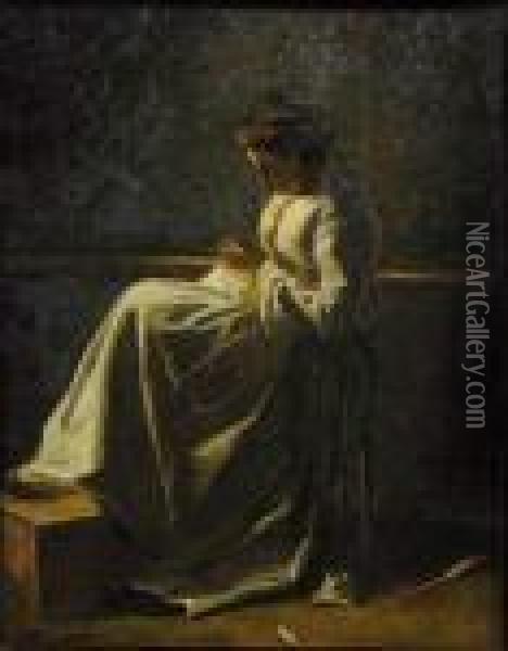 La Couturiere Oil Painting - Joseph Bail