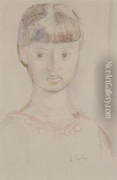 Portrait De Jeune Fille Oil Painting - L. Carton