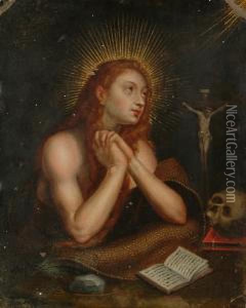 The Penitent Magdalene Oil Painting - Domenico Tintoretto