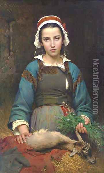 A Friend in Need Oil Painting - Emile Auguste Hublin