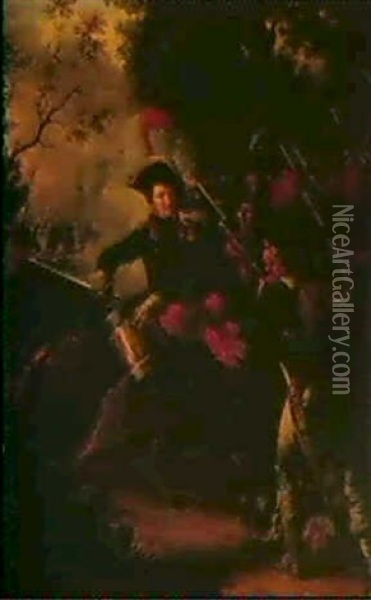 Le General Duhesme Au Passage Du Rhin, Le Premier Floreal   An V Oil Painting - Charles Thevenin