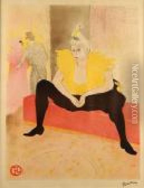 La Clownesse Assise Oil Painting - Henri De Toulouse-Lautrec