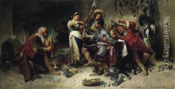 Trinkgelage Der Landsknechte Oil Painting - Johann Till the Younger