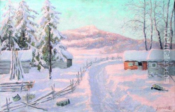 Paysage D'hiver Oil Painting - Mikhail Markianovitch Guermatcheff