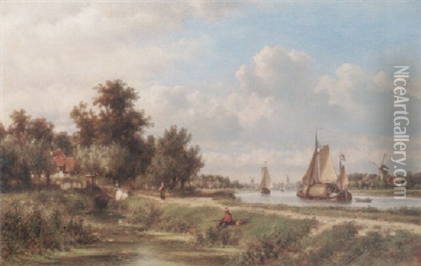 The Towpath Oil Painting - Lodewijk Johannes Kleijn