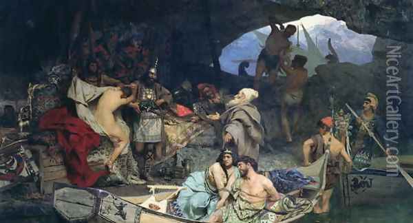 Corsairs, 1880 Oil Painting - Henryk Siemieradzki