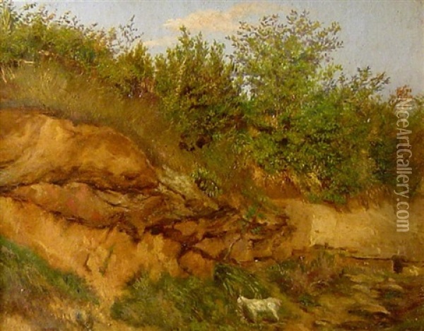 Landschaft (study) Oil Painting - Traugott Schiess