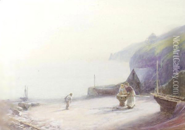 The Capstan, Beer Beach, East Devon Oil Painting - John White