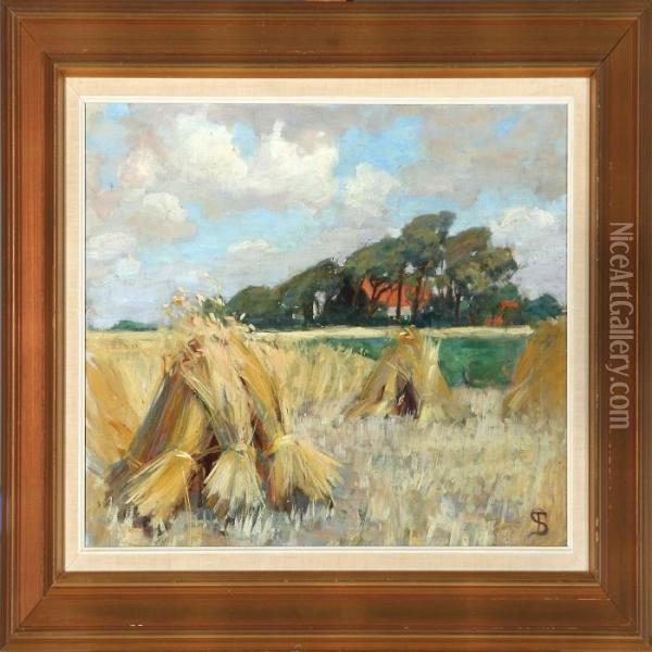 Harvest Landscape Oil Painting - Fritz Syberg