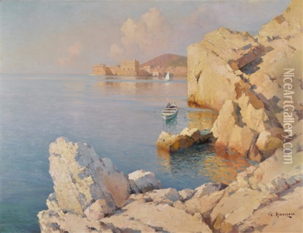 Dubrovnik On A Sunny Day Oil Painting - Alexei Vasilievitch Hanzen