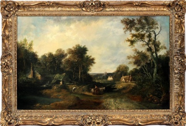 English Countryside Oil Painting - William Henry Crome