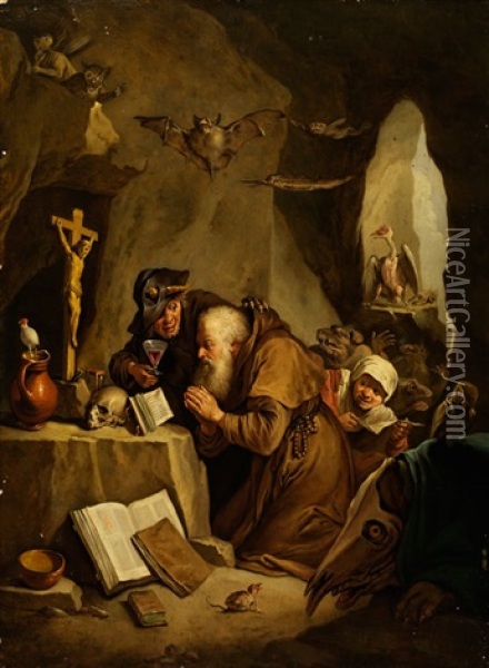 Die Versuchung Des Heiligen Antonius Oil Painting - Matheus van Helmont