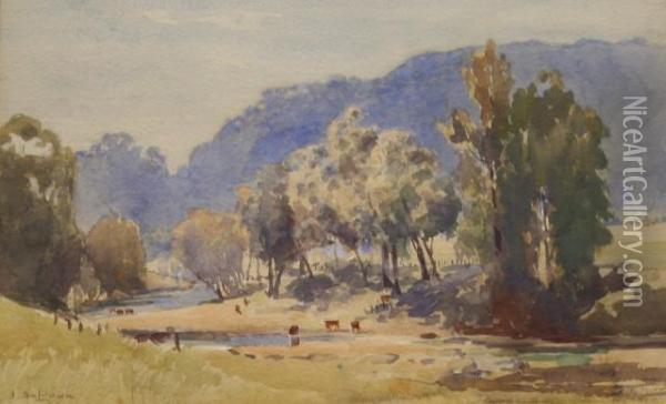 Salvana , Untitled Country Landscape Oil Painting - John Jack