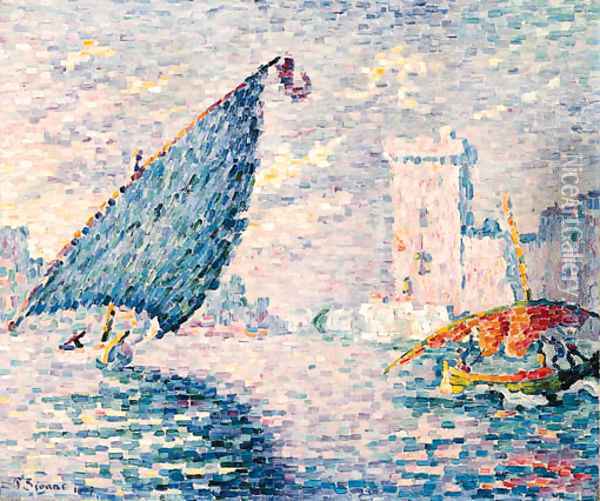 Marseille, Barques de pche Oil Painting - Paul Signac