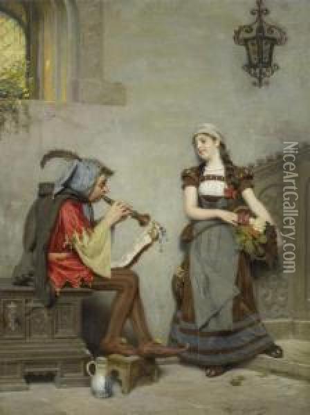 The Flute Player Oil Painting - Felix Ehrlich