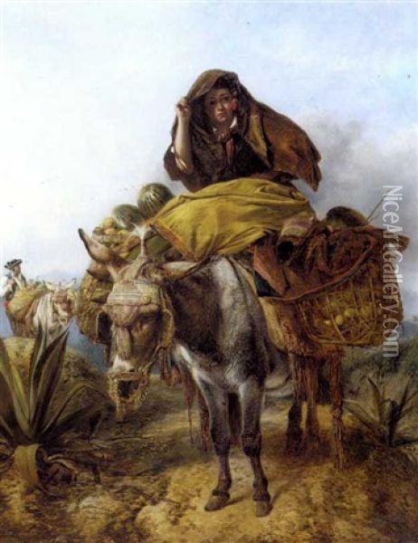 Gone To Market, Andulasia Oil Painting - Richard Ansdell