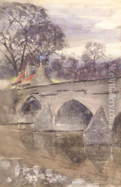 Cramond Bridge Near Edinburgh Oil Painting - Francis Campbell Boileau Cadell