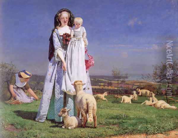 The Pretty Baa-Lambs Oil Painting - Ford Madox Brown
