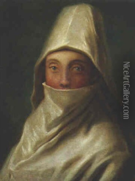 A Woman, Bust-length, In Islamic Dress Oil Painting - Pietro Antonio Rotari