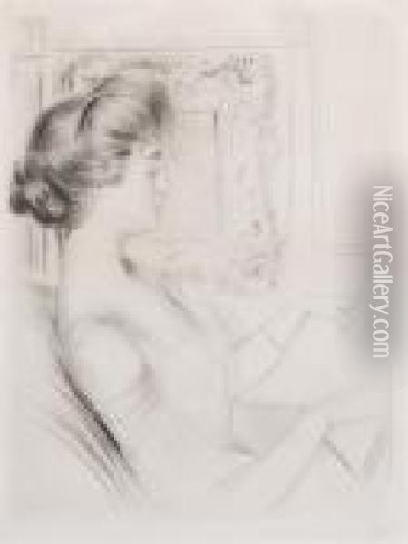 Woman Reading Oil Painting - Paul Cesar Helleu