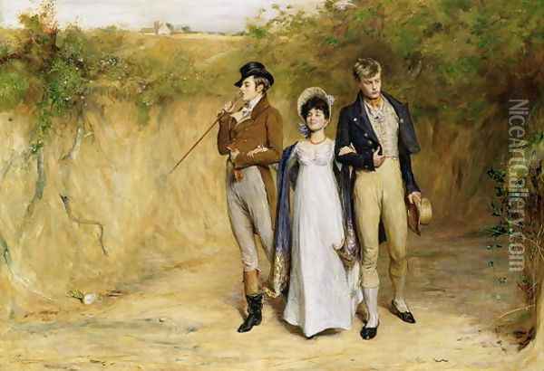 Two Strings to her Bow, 1887 Oil Painting - John Pettie