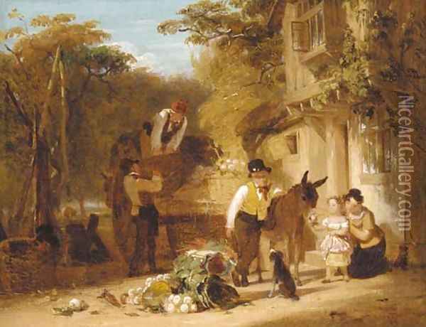 The market cart Oil Painting - Thomas Webster