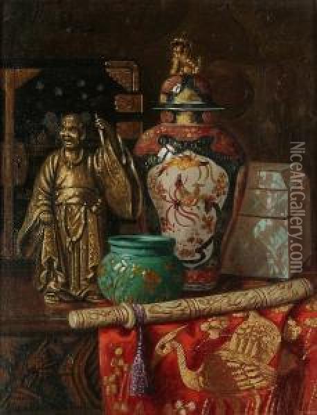 Still Life Of Oriental Objects Oil Painting - Ernst Czernotzky