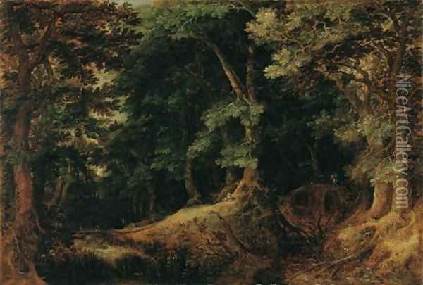 Forest Landscape 1598 Oil Painting - Gillis van Coninxloo