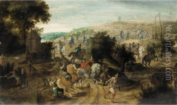 Battle Scene With Cavalry Routing An Army Oil Painting - Pieter Snayers