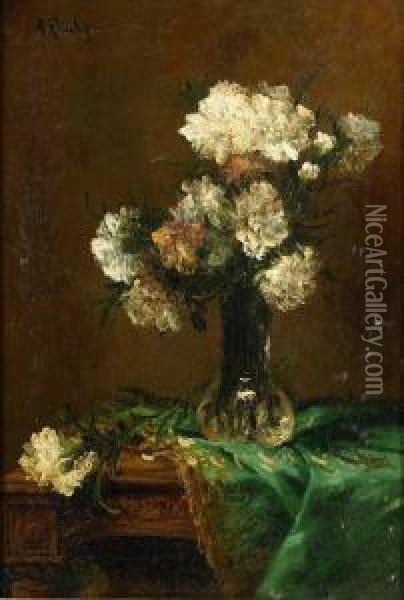 Blomsterstilleben Oil Painting - Alfred Rouby