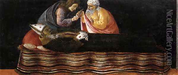 Extraction of St Ignatius' Heart c. 1488 Oil Painting - Sandro Botticelli