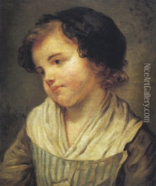 Portrait De Jeune Enfant Oil Painting - Jean Baptiste Greuze
