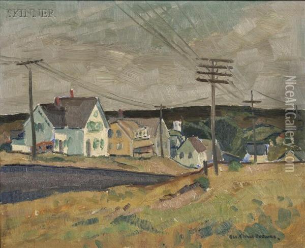 New England Village Oil Painting - George Elmer Browne