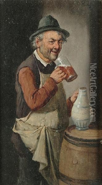 Tasting The Brew; The Brew Meister Oil Painting - Carl Siegfried Stoitzner