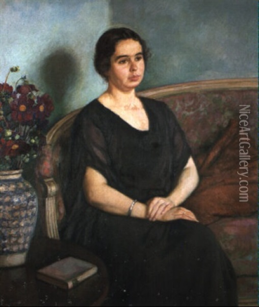 Portrait De Madame Dubois Oil Painting - Theo van Rysselberghe