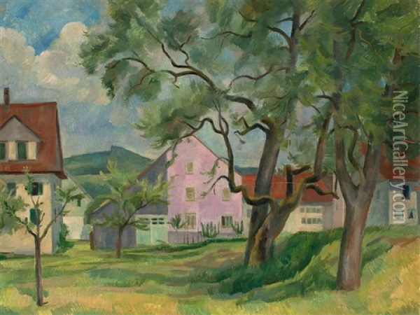 Pink House Oil Painting - Robert Amrein