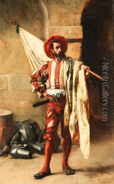 Cavalier Oil Painting - Jean Charles Meissonier