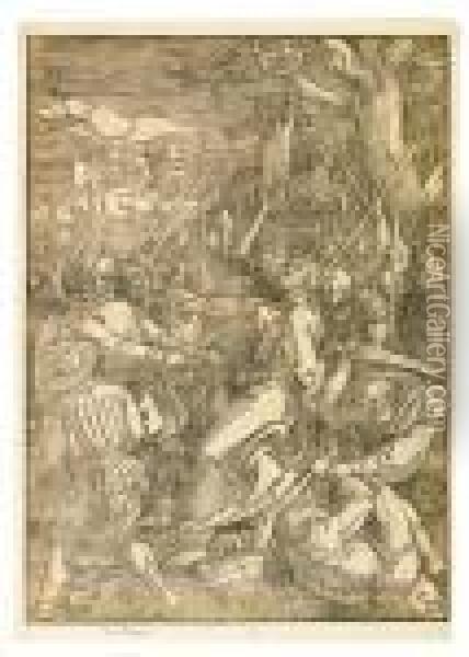 The Kiss Of Judas. Oil Painting - Albrecht Durer