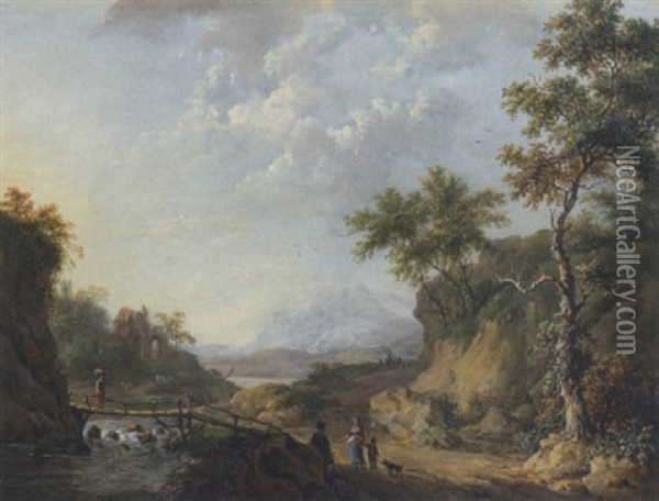 Flusslandschaft Oil Painting - Johann Christian Brand