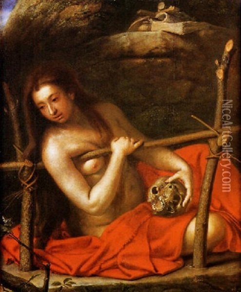 La Maddalena Penitente Oil Painting - Girolamo Forabosco