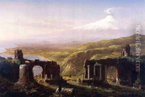 Mount Aetna from Taormina, Sicily Oil Painting - Thomas Cole