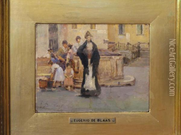 Scena Veneziana Oil Painting - Eugene de Blaas